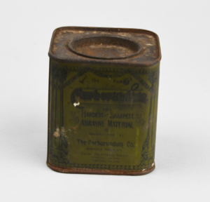 Image: Can of carborudum (silicon carbide abrasive)