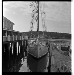 Image of BOWDOIN dressed, by dock