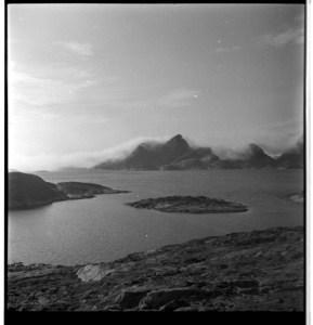 Image: Scenic Greenland with fog bank beyond near mountains