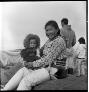 Image: Polar Eskimo [Inughuit] mother and child sitting on sledge