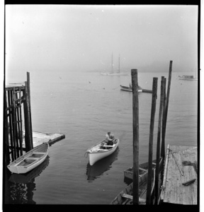 Image of Low tide and fog at Cutler dock
