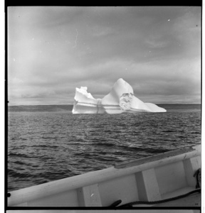 Image: First iceberg, seen over rail