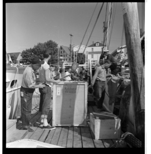 Image of Kelvinator on the dock by the BOWDOIN 