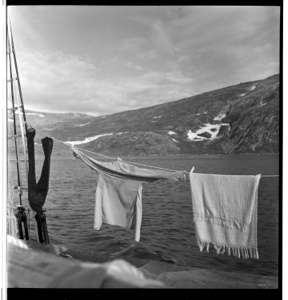 Image of Laundry hanging from rigging