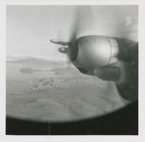 Image of Airplane propeller over Thule AFB