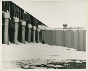 Image of Thule AFB building with snow, detail