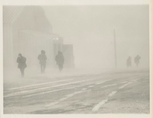 Image: Five men walking in snow storm (Phase), Thule AFB