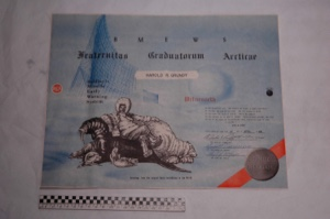 Image of Harold Grundy's BMEWS Arctic fraternity certificate