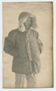 Image of Harold Grundy in parka, Thule AFB