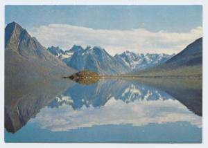 Image of Mountains and reflection, Greenland (postcard)