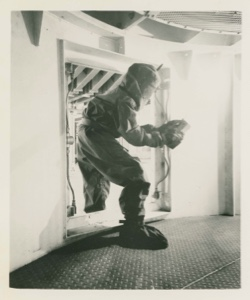 Image: Man in protective clothing, BMEWS site, Thule AFB