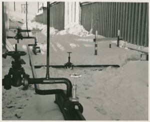 Image: Pipes and valves in snow, Thule AFB