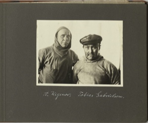 Image: A. Wegener, Tobias Gabrielsen [Two men, Wegener in hooded rain jacket, Gabrielsen in anorak and visored cap]