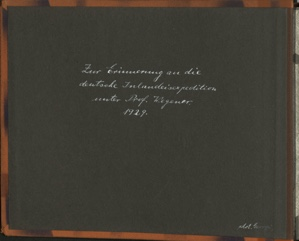 Image: Title page Fur Erinnerng au die deutsche Inlandeisexpedition unter Prof. Wegener 1929 [in rememberance of the German Inland Ice expediton under Prof. Wegener, 1929]
