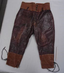 Image of Pair of leather, flannel lined pants