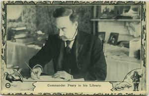 Image: Commander R.E. Peary in his Library