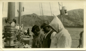 Image of Inuit Men Aboard at Holsteinsborg [Sisimiut]