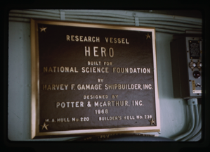 Image of Plaque for research vessel HERO