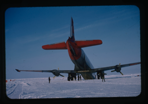 Image of Aircraft landed in snow.