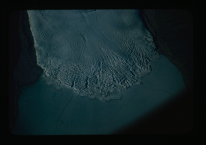 Image of Aerial view of glacier and ocean