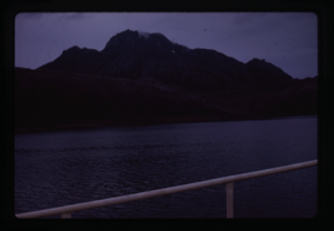 Image of Photo of mountain taken from a ship deack.
