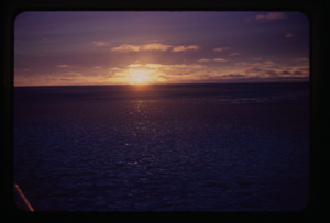 Image of Sunset over sea ice