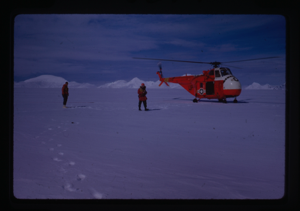 Image of Helicopter landed on ice.