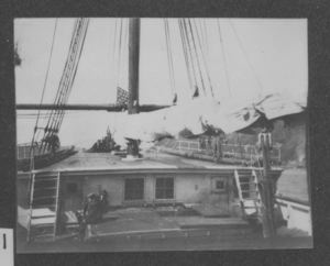 Image: Two men on the Roosevelt forward deck