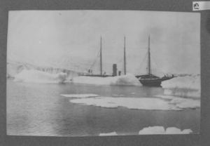 Image of The Roosevelt beside land ice, taking on water