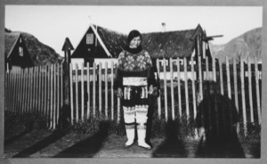 Image of Eskimo [Inughuit] girl at Holsteinsborg [Sisimiut] [cf. S.G. 1926 trip]