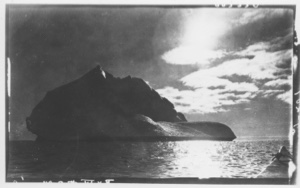 Image of A floating mountain of the North as revealed by the midnight sun