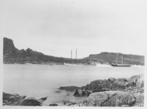 Image: [The BOWDOIN and second vessel in harbor]