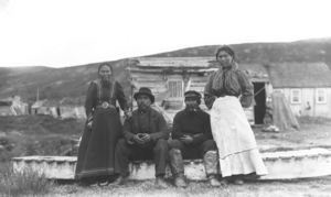 Image of Eskimo [Inuit] family  [?, Amos Fry, August Freida, Rosalie Freida]