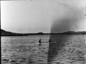 Image of Canoe at Cape Dorset in which two men were drowned at C. Wolstenholme in 1919