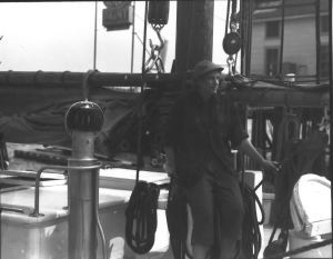 Image: Miriam MacMillan aboard the Schooner Bowdoin