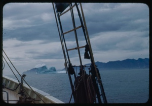 Image of Icebergs through rigging