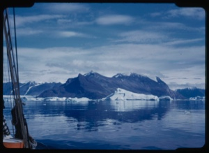 Image: Iceberg through rigging at fiord