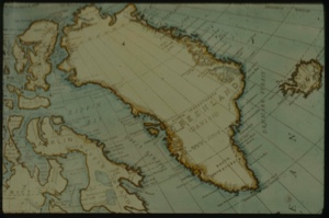 Image of Map of Greenland area with Ellesmere, Baffin Islands and Iceland