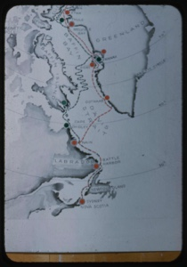 Image of Map of MacMillan routes. Portland, ME to Kane Basin