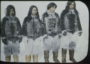 Image of The four Eskimos [Inuit] who stood at Pole [Iggianguaq, Sigluk, Odaq, Ukkujaaq]