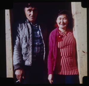 Image: Eskimo [Inuit] couple in doorway