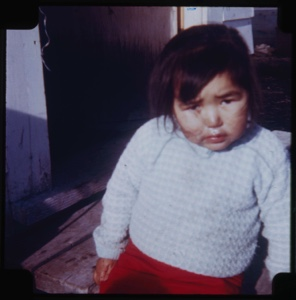 Image of Eskimo [Inuk] toddler, indoors