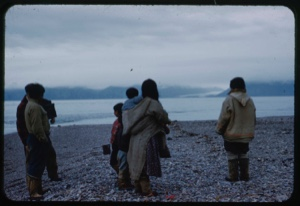 Image: Eskimos [Inuit] on the beach