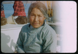 Image: Eskimo [Inuk] woman aboard
