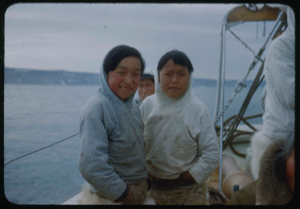Image of Eskimo [Inuit] boys, aboard