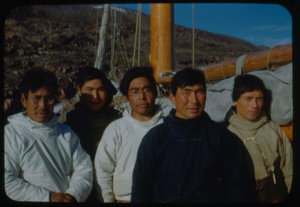Image: Five Eskimo [Inuit] men aboard