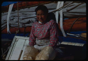 Image: Eskimo [Inuk] woman aboard
