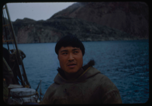 Image of Eskimo [Inuk] man aboard