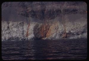 Image of Mugford coastline, iron stains