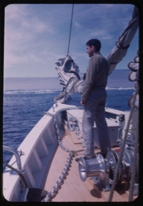 Image of Crewman standing in bow